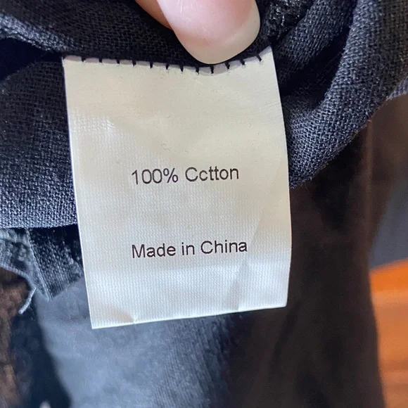 100% Cotton Black Long Sleeve Dress - Picture 4 of 6